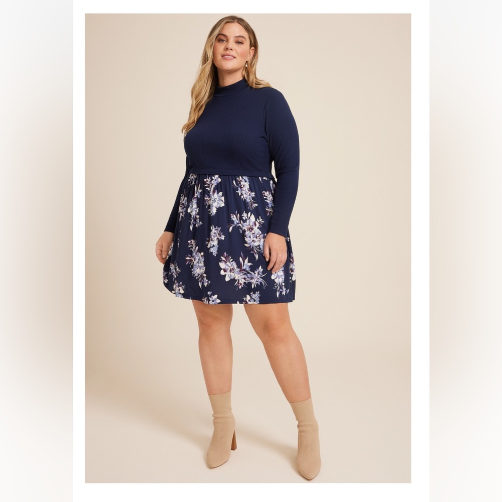 Elegant Navy Floral Dress